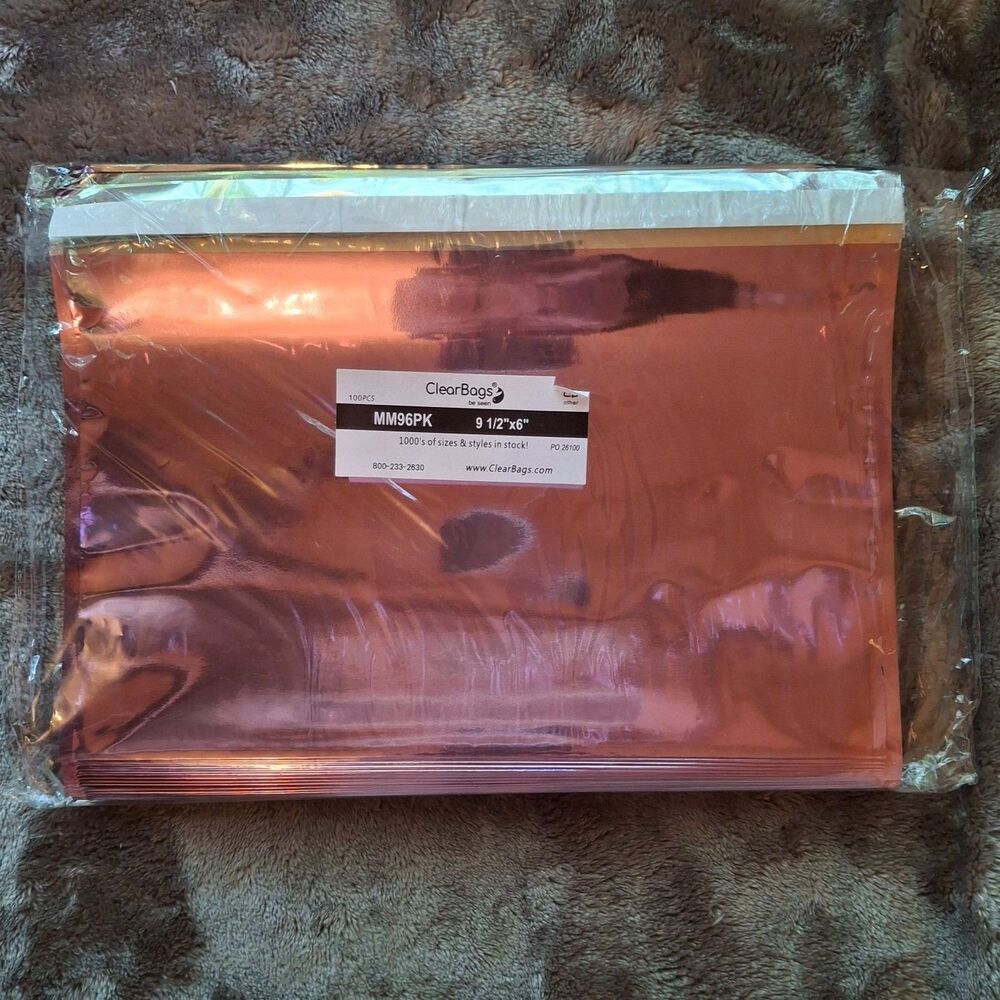 ClearBags 100pc 9 1/2"x 6" Reflective Metallic Pink Glamour Photo Mailers New